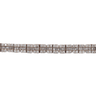 Cluster Diamond Tennis White Gold Bracelet D=2.90ct BG=1.74ct
