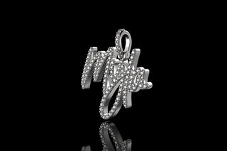 14k white gold custom "myla" style diamond pendant