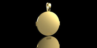 14k yellow gold 3D diamond picture pendant locket