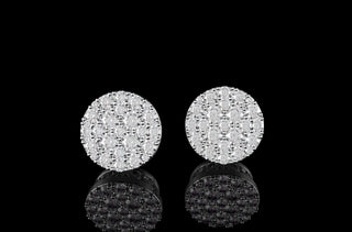 14k white gold large custom cluster diamond earrings
