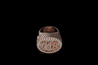 14K ROSE GOLD CUSTOM 3D DIAMOND "718" STYLE DIAMOND RING