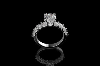 18k white gold round diamond engagement ring 3.17cts