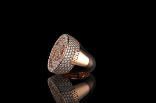 14K ROSE GOLD CUSTOM 3D DIAMOND "718" STYLE DIAMOND RING