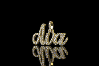 14k yellow gold custom "ava" style diamond pendant