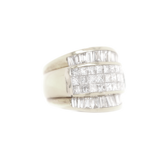 XL Princess Cut Diamond White Gold Ring 4.25 CT