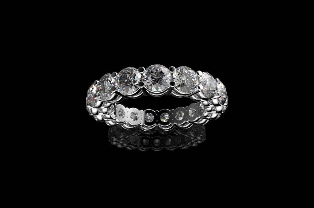 18k white gold diamond eternity band 5.32cts