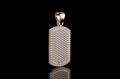 Dog Tag Diamond Rose Gold Pendant 3.63 CT