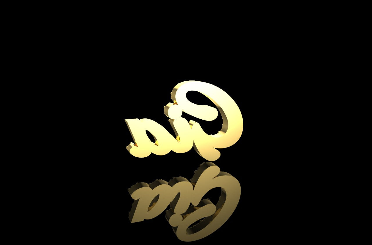 14k yellow gold custom "gia" style diamond pendant