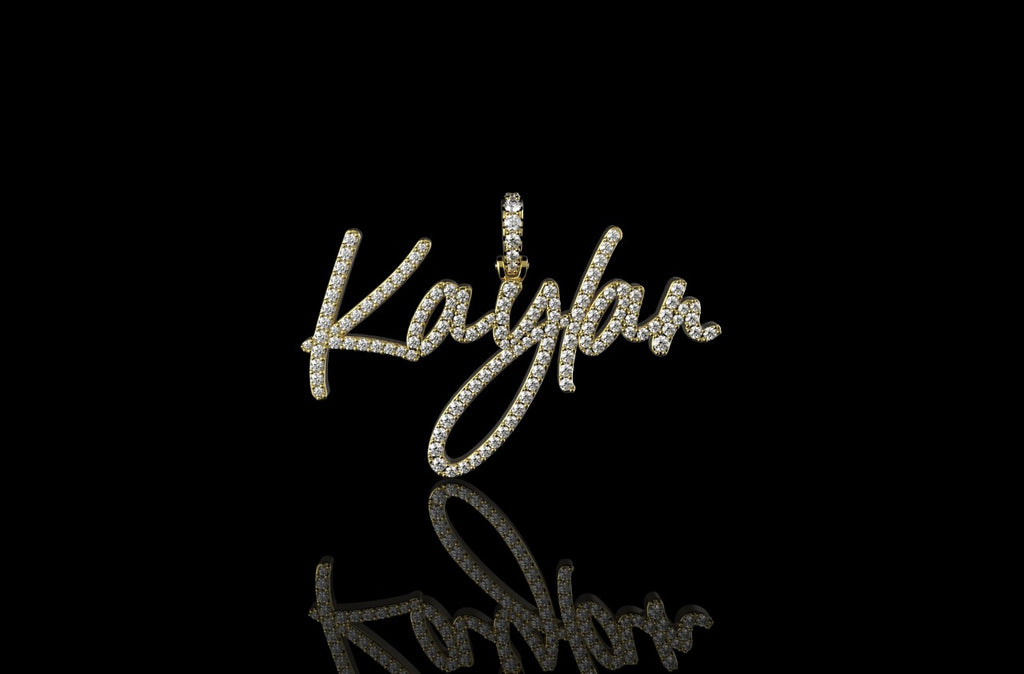 14k yellow gold custom "kaylan" style diamond pendant