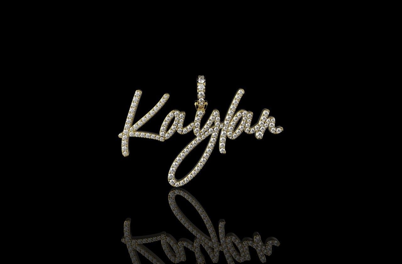 14k yellow gold custom "kaylan" style diamond pendant