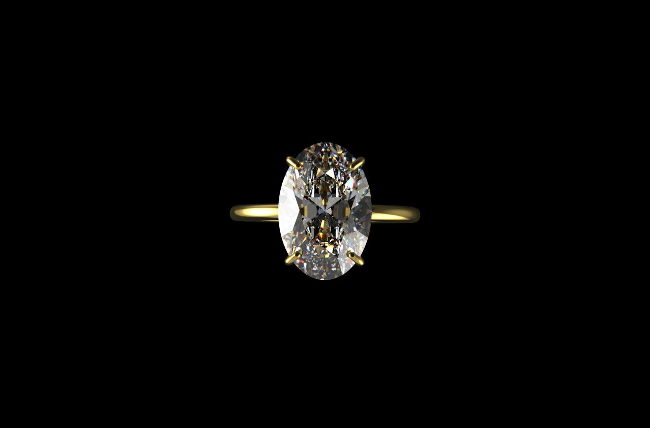 18k yellow gold custom 2.00ct oval diamond engagement ring