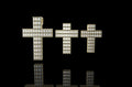 14K YELLOW GOLD CUSTOM BAGUETTE DIAMOND CROSS WITH DIAMOND PROFILE