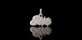 14K 2 TONE ROSE AND WHITE GOLD DOUBLE LAYER CUSTOM "STAR" STYLE DIAMOND PENDANT