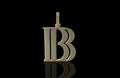 14k yellow gold double BB style diamond pendant