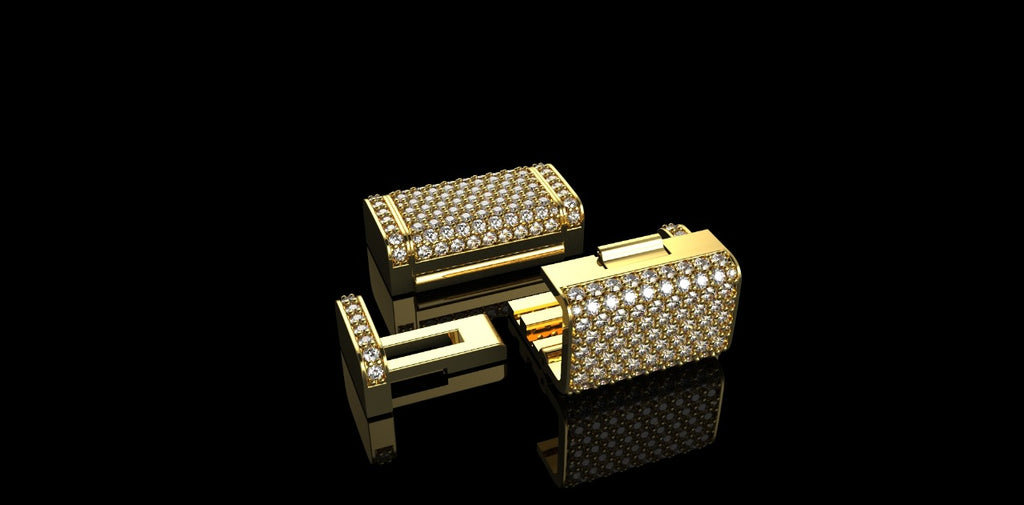 14K YELLOW GOLD SMALL CUSTOM DIAMOND LOCK