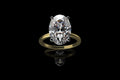 18k 2 tone yellow and white gold custom diamond engagement ring oval solitaire