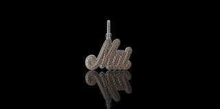 14k 2 tone white and rose gold double layer "Mia" style custom diamond pendant