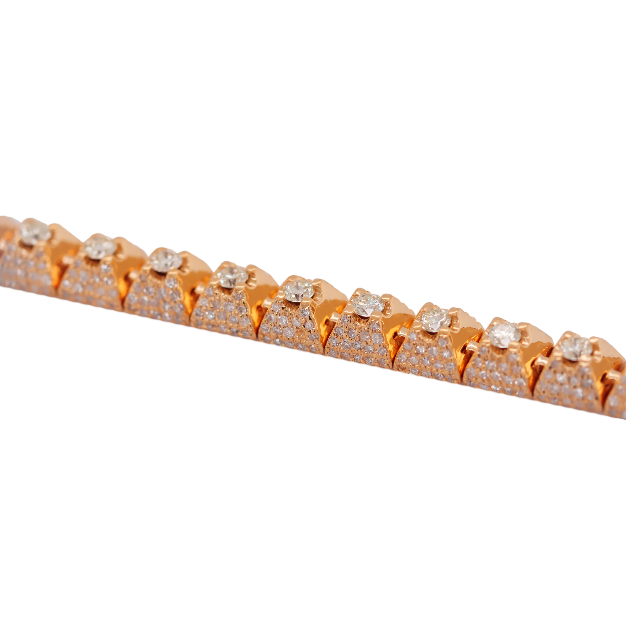 Tennis Flower Setting Rose Gold Bracelet 5.5 CT