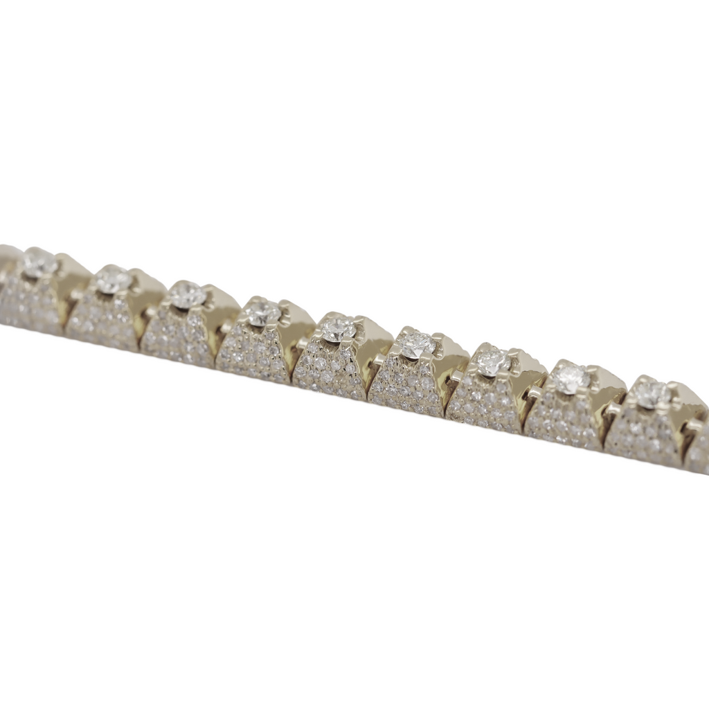 Tennis Flower Setting White Gold Bracelet 5.5 CT