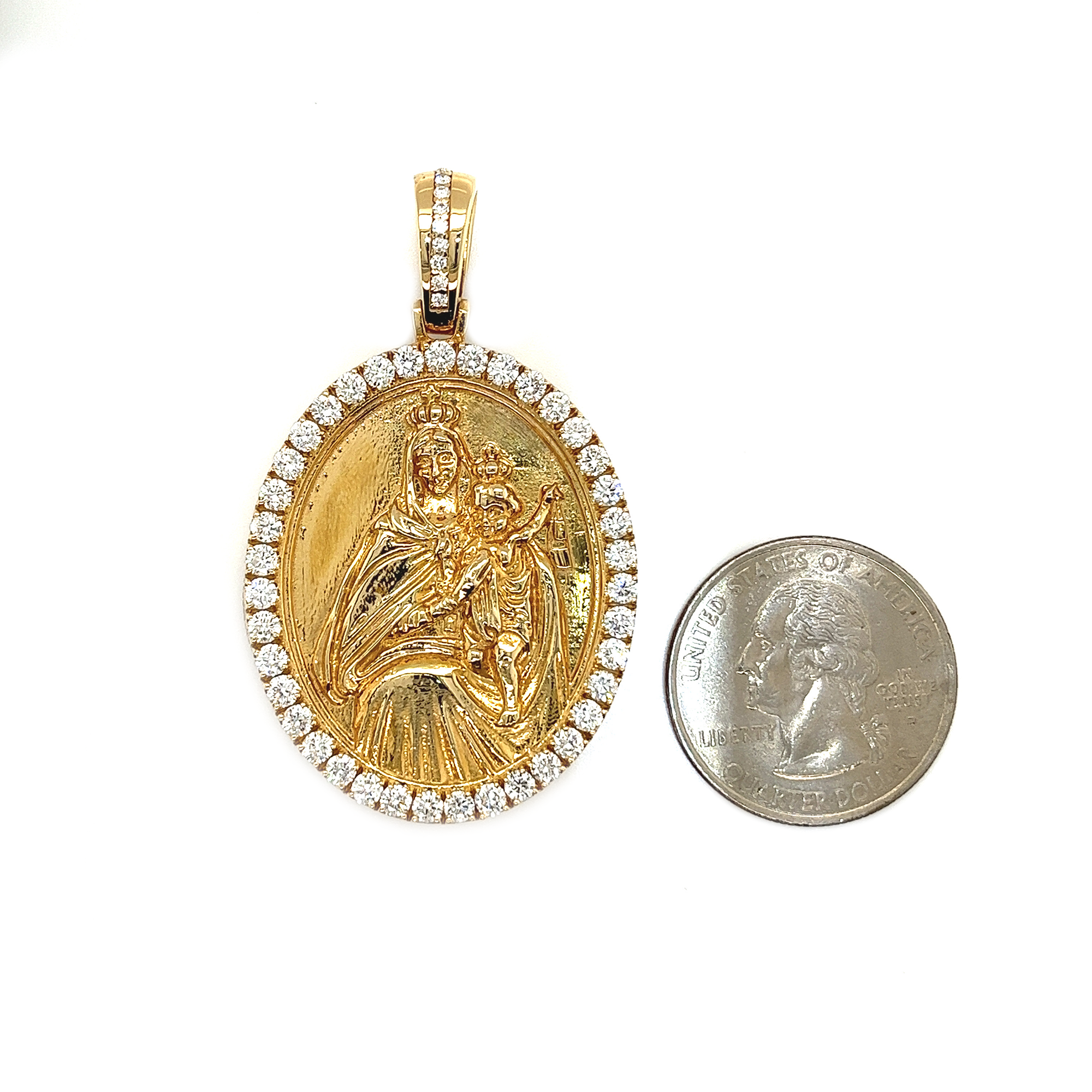 Mary Pendant Diamond oval Pendant 2.68 CT