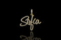 14k yellow gold custom "sofia" style diamond pendant