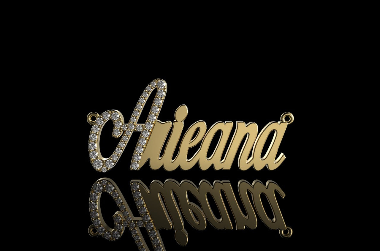 14k yellow gold custom "ariena" style diamond pendant