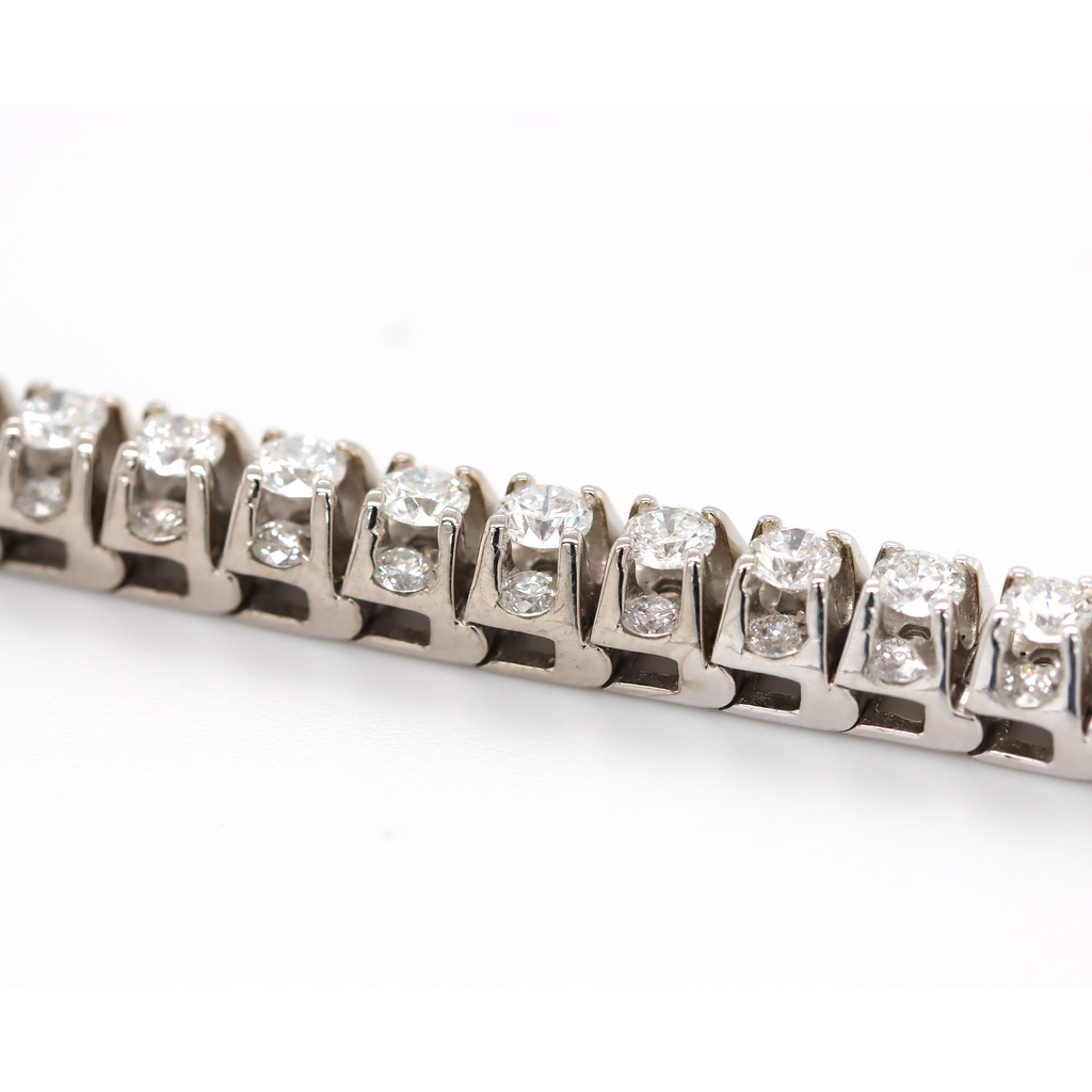 3 Row Diamond Tennis Bracelet 6.90 CT