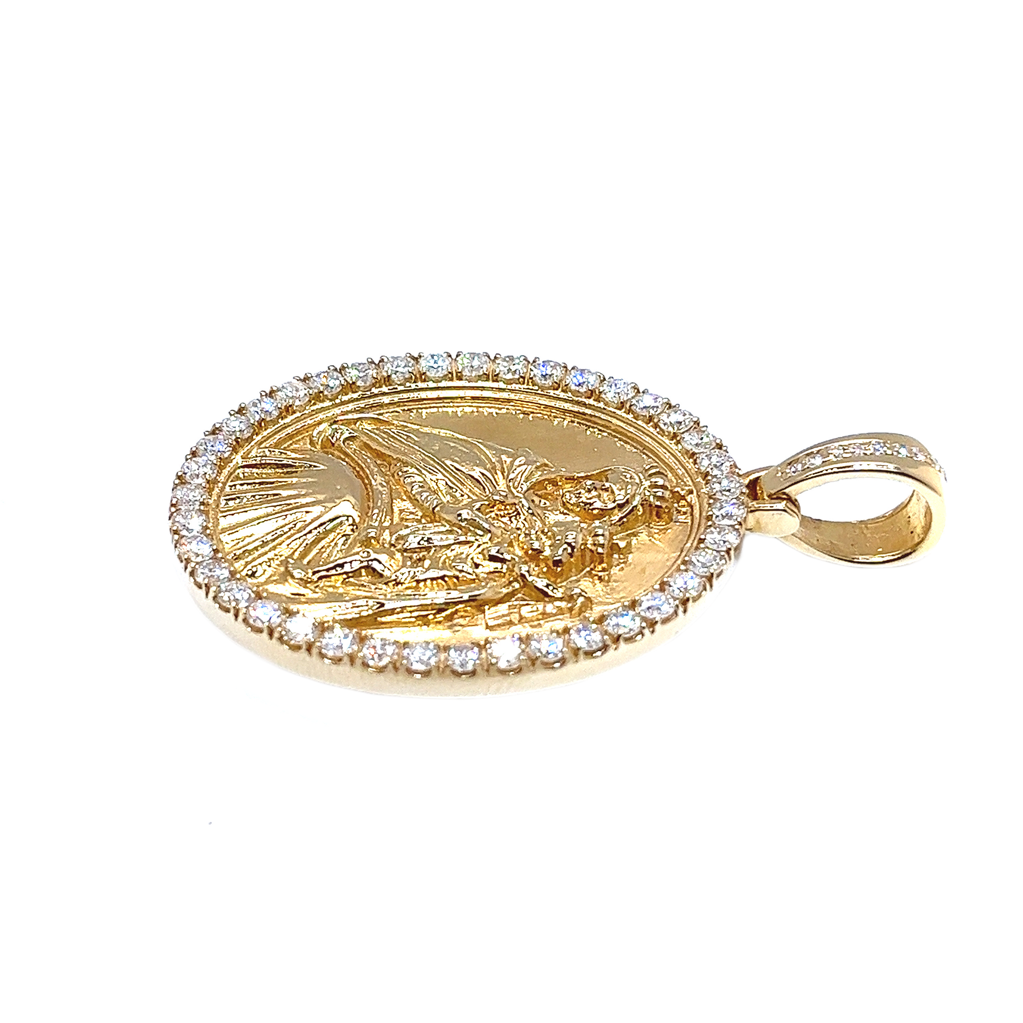 Mary Pendant Diamond oval Pendant 2.68 CT