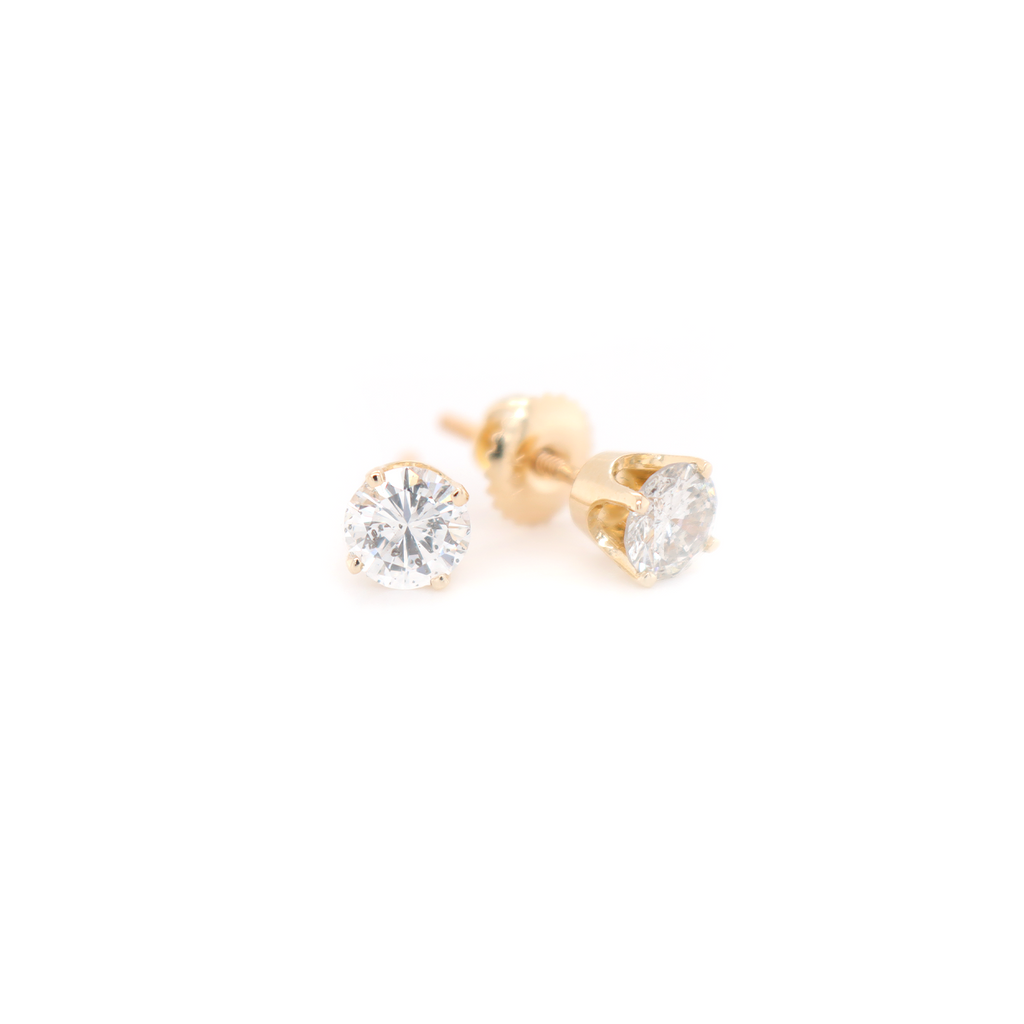 Round Cut Diamond Studs 1.04 CT