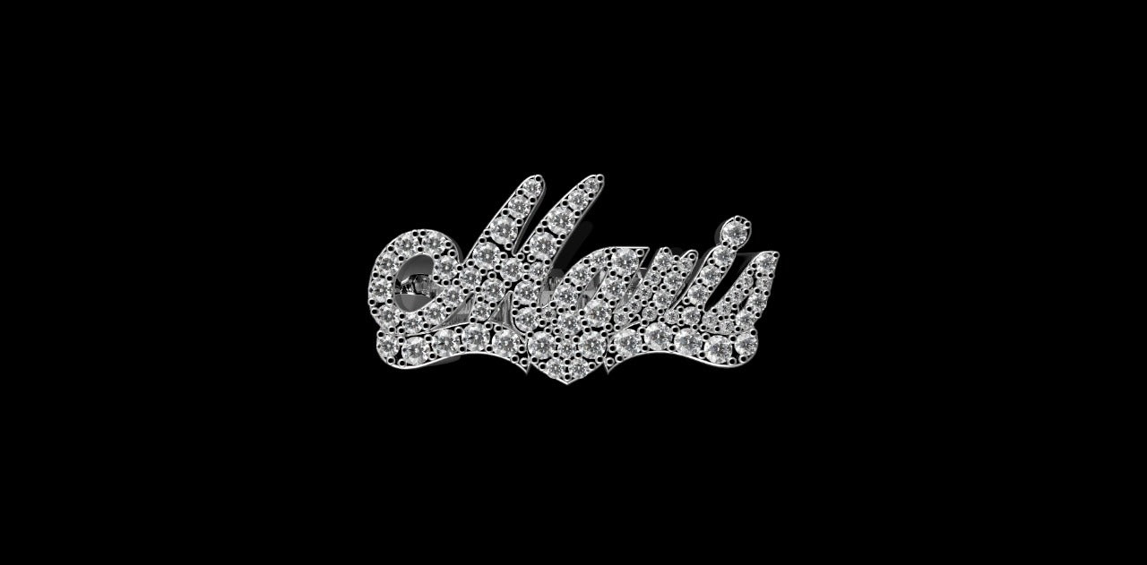 14K WHITE GOLD CUSTOM "MARIS" DIAMOND NAME RING