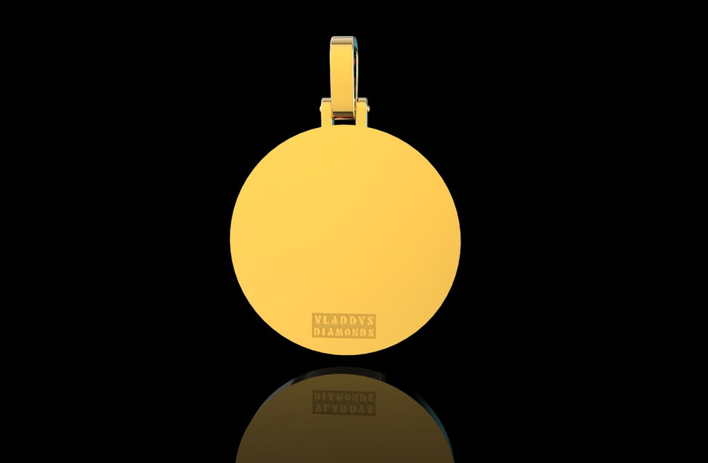 14k yellow gold Saint Michael medallion pendant