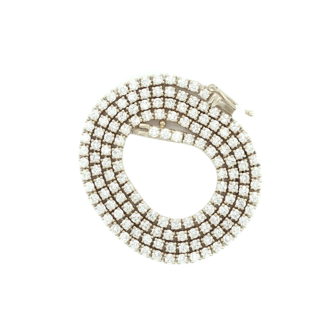 Diamond Tennis White Gold Chain 7.19 CT