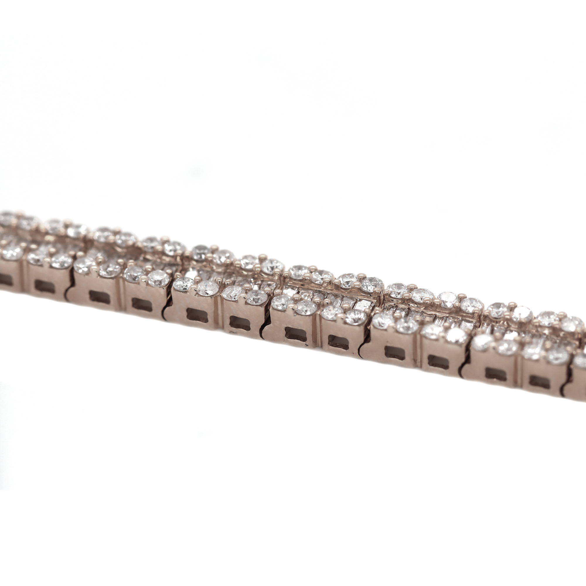 Cluster Diamond Tennis White Gold Bracelet D=2.90ct BG=1.74ct