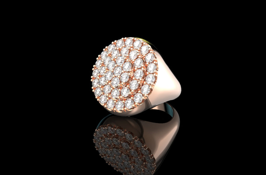14k rose gold diamond cake ring 2.43cts