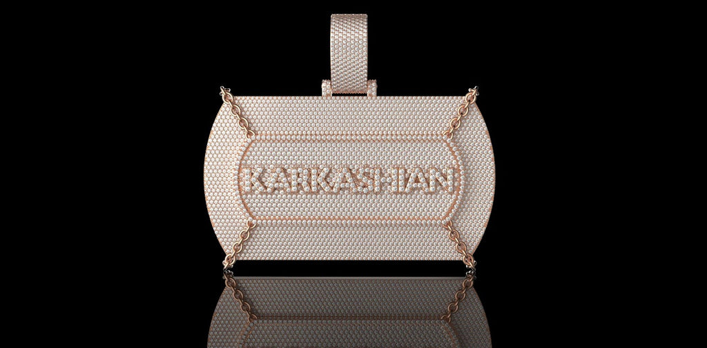 14K ROSE GOLD CUSTOM "KARKASHIAN" STYLE DIAMOND PENDANT