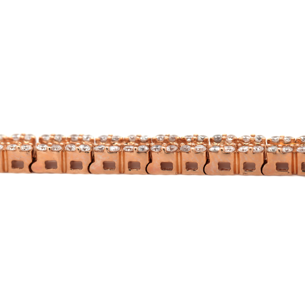 Cluster Diamond Tennis Rose Gold Bracelet D=2.90ct BG=1.74ct