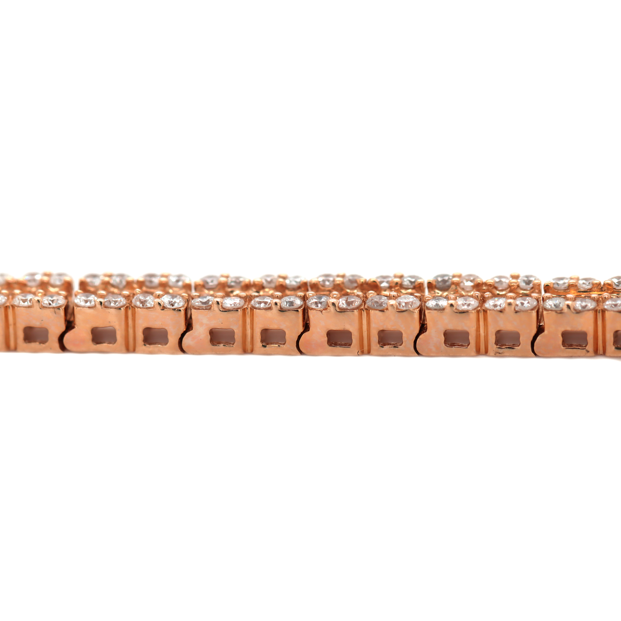Cluster Diamond Tennis Rose Gold Bracelet D=2.90ct BG=1.74ct