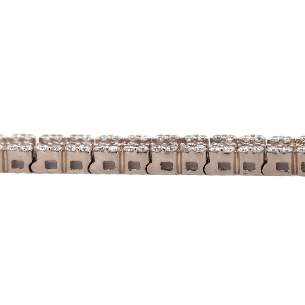 Cluster Diamond Tennis White Gold Bracelet D=2.90ct BG=1.74ct