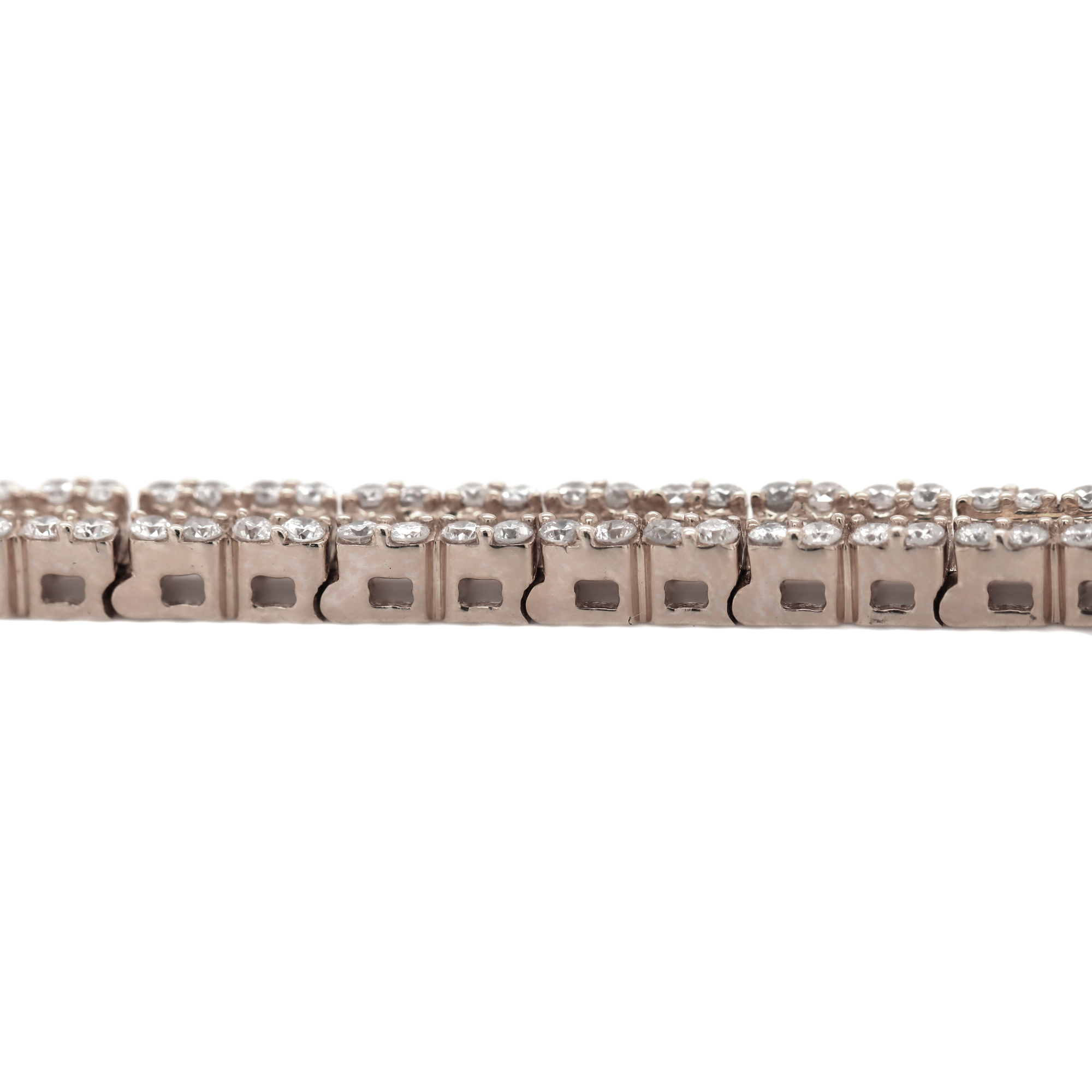 Cluster Diamond Tennis White Gold Bracelet D=2.90ct BG=1.74ct