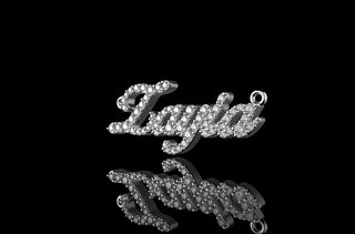 14k white gold custom "zayia" style diamond pendant
