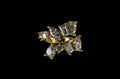 14k yellow gold multi shape stone diamond ring with split
