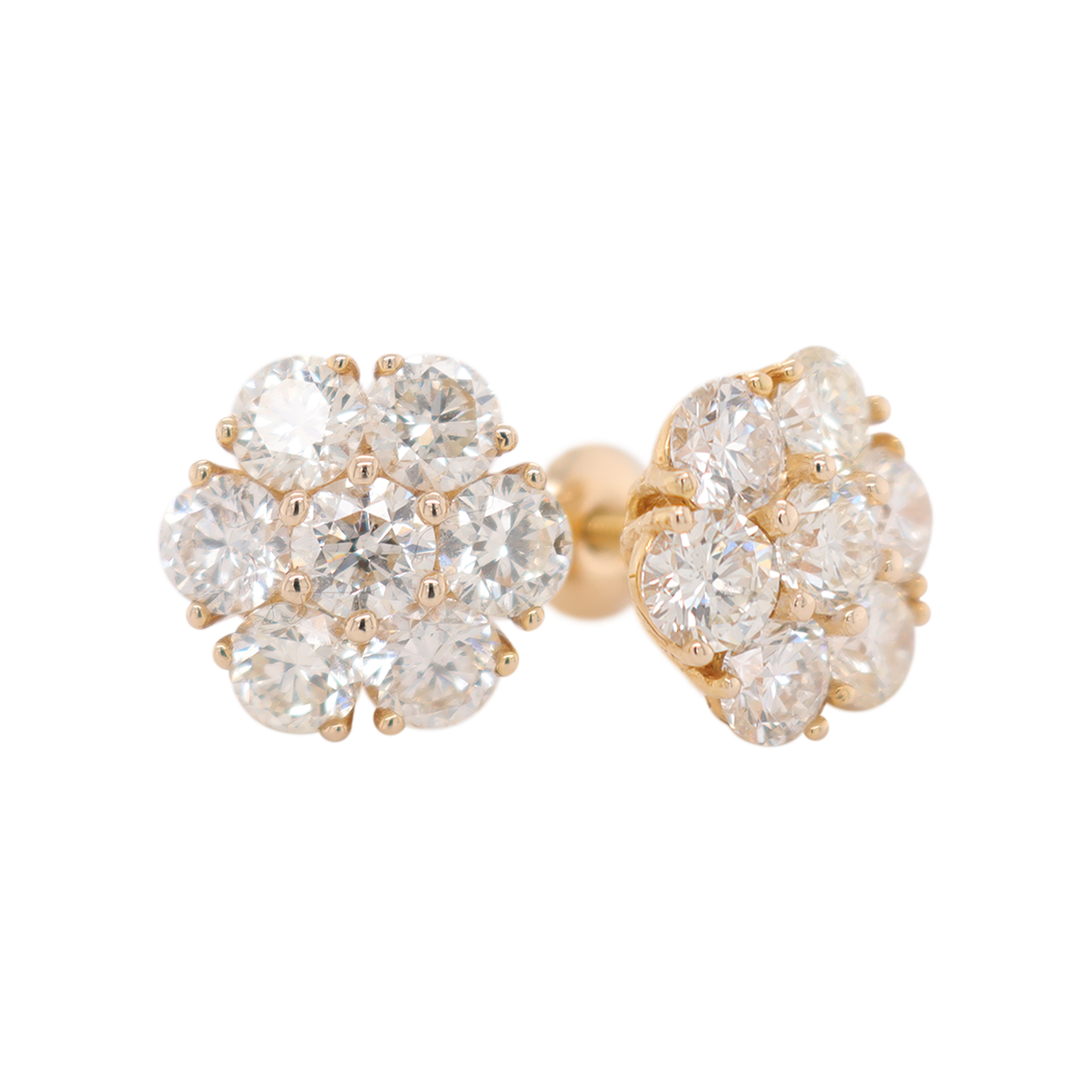 XL Flower Cluster Earrings 4.33 CT