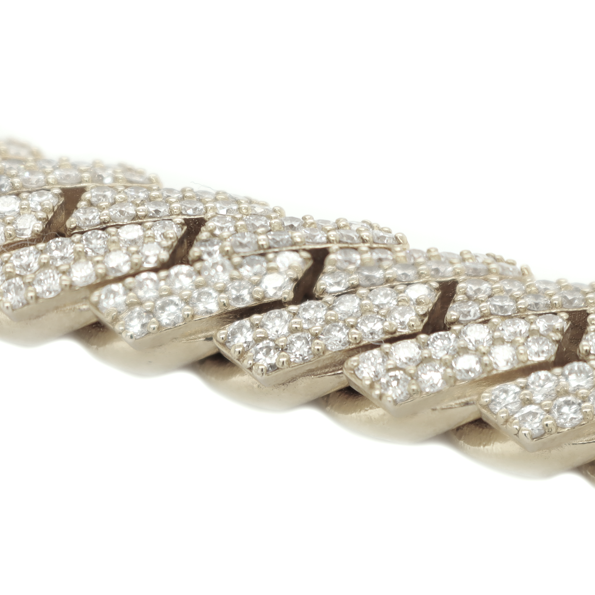 Miami Cuban Prong Setting Diamond White Gold Chain 27.45 CT