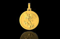 14k yellow gold Saint Michael medallion pendant