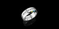 14K WHITE GOLD MENS CUSTOM CHANNEL SET DIAMOND WEDDING BAND RING