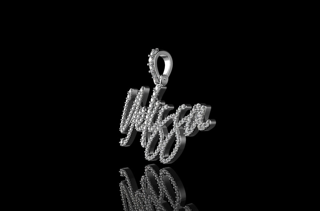 14k white gold custom "yelissa" style diamond pendant