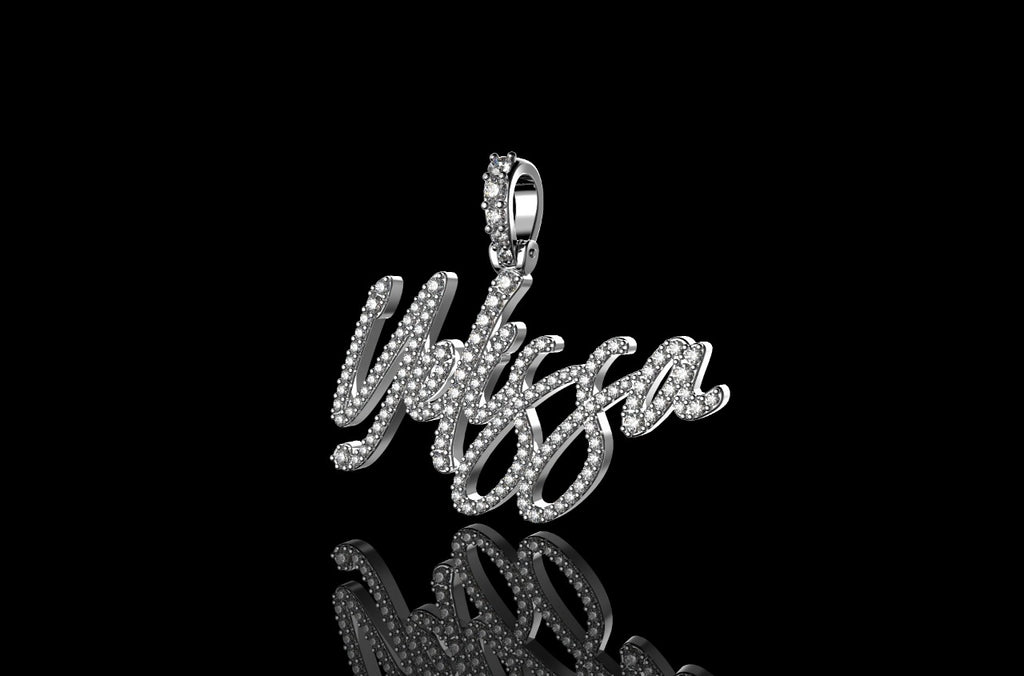 14k white gold custom "yelissa" style diamond pendant