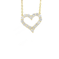 Small Single Row Heart Diamond Pendant .91 CT