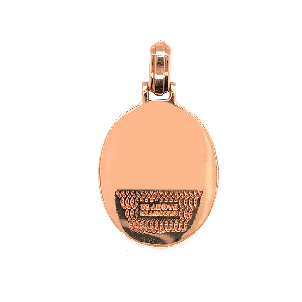 Angel vs Demon Diamond Oval Rose Gold Pendant 2.99 CT