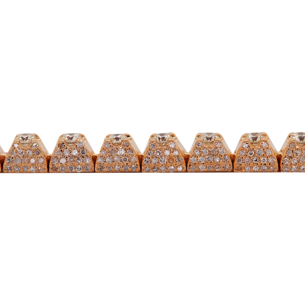 Tennis Flower Setting Rose Gold Bracelet 5.5 CT